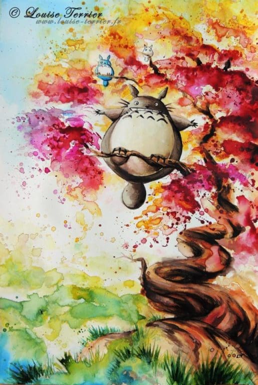 Louise Terrier acuarelas Ghibli_11