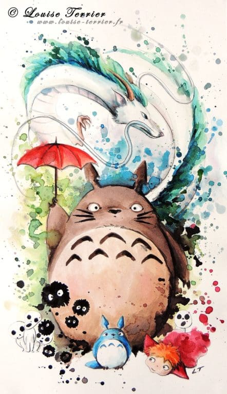 Louise Terrier acuarelas Ghibli_12