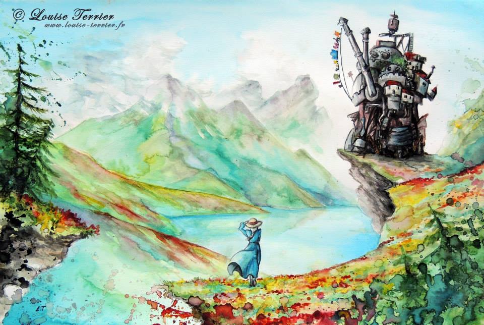 Louise Terrier acuarelas Ghibli_18