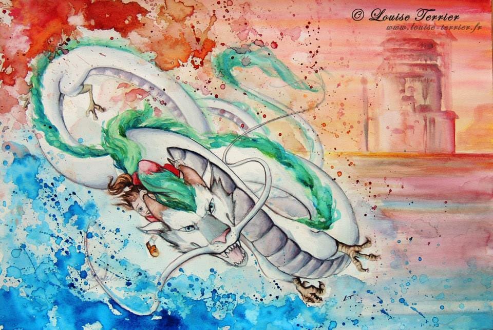 Louise Terrier acuarelas Ghibli_2