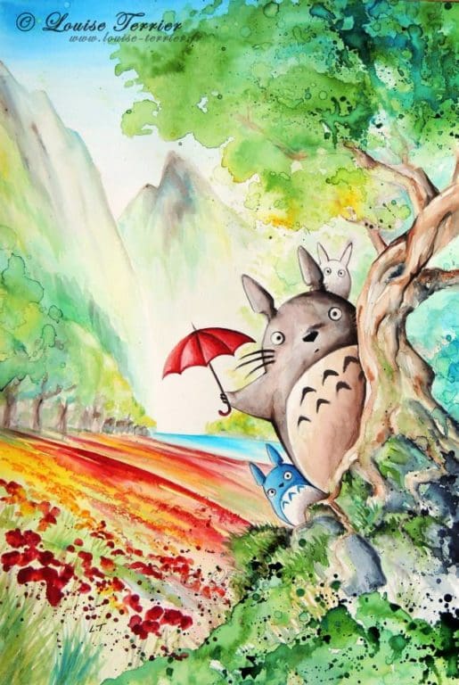 Louise Terrier acuarelas Ghibli_3