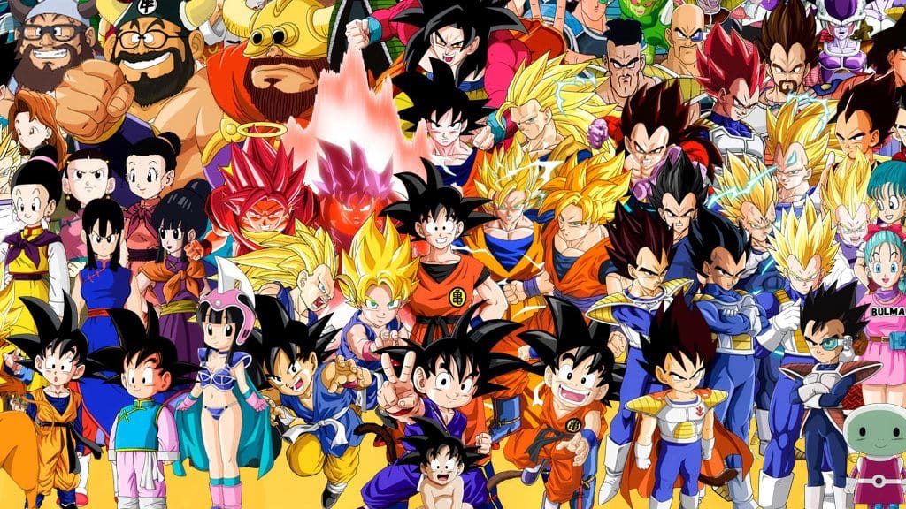 tous les personnages de dragon ball reunis pour une photo de famille gigantesque