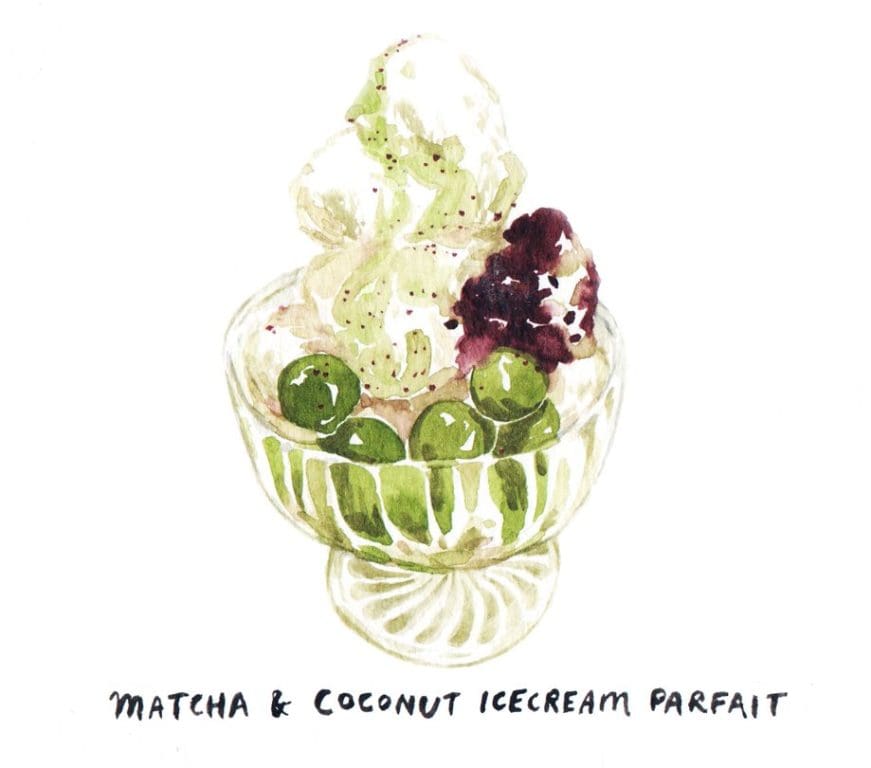 matcha+coconut+icecream+parfait